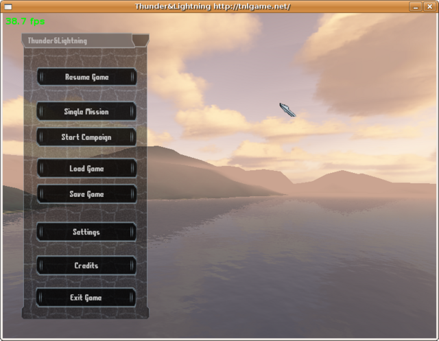 Thunder&Lightning's main menu