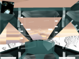 This is really just a graphics error seen during the development of the water shader, but it is so strange, I might submit it as modern art!